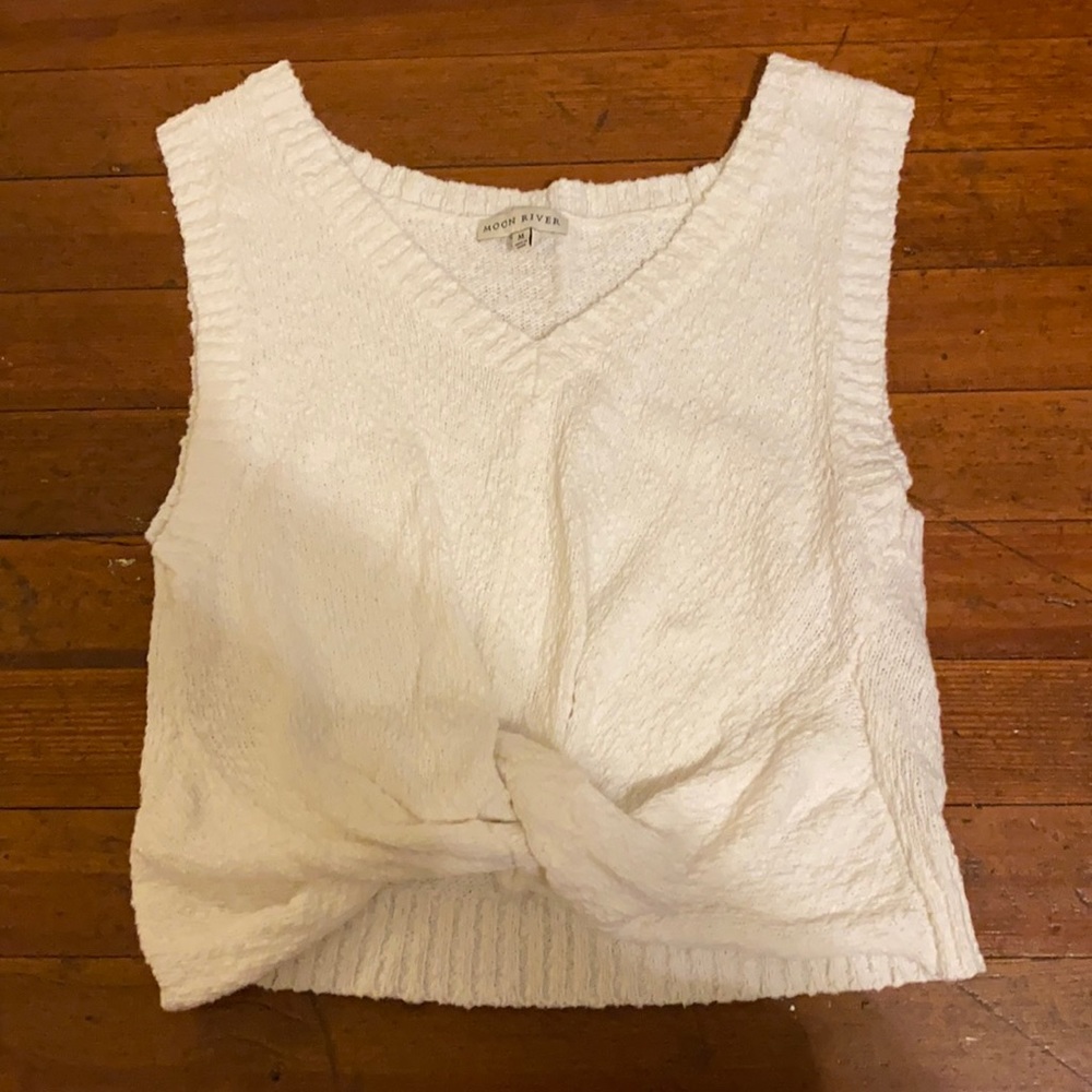 White Sleeveless Sweater